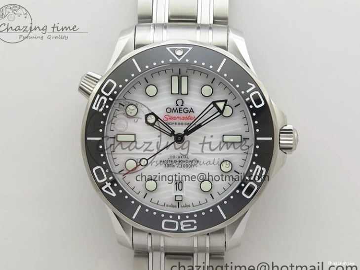 0202 Seamaster Diver 300M ORF 1:1 Best Edition Black Ceramic White Dial on SS Bracelet A Reliable 7865